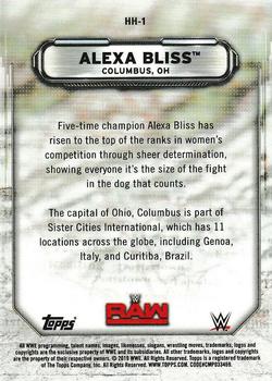2019 Topps WWE RAW - Hometown Heroes #HH-1 Alexa Bliss Back