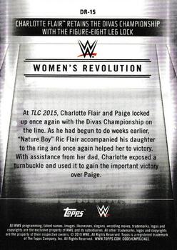 2019 Topps WWE RAW - Women's Revolution (Part 2) #DR-15 Charlotte Flair Retains the Divas Championship with the Figure-Eight Leg Lock Back