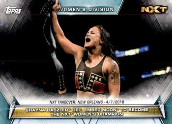 2019 Topps WWE Women's Division #66 Shayna Baszler def. Ember Moon to Become the NXT Women's Champion (NXT TakeOver: New Orleans - 4/7/2018) Front