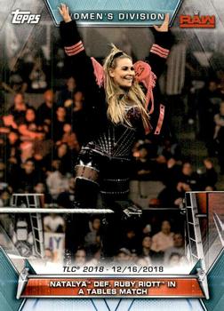 2019 Topps WWE Women's Division #94 Natalya def. Ruby Riott in a Tables Match (TLC 2018 - 12/16/2018) Front