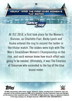 2019 Topps WWE Women's Division #96 Asuka Wins the First-Ever Women's TLC Match (TLC 2018 - 12/16/2018) Back