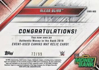 2019 Topps WWE RAW - Mat Relics Bronze #DMR-MB Alexa Bliss Back