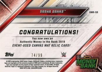 2019 Topps WWE RAW - Mat Relics Bronze #DMR-SB Sasha Banks Back