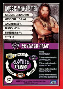 2006 Topps WWE Payback (German Edition) #32 Robbie McAllister Back