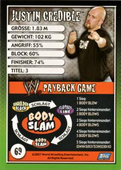 2006 Topps WWE Payback (German Edition) #69 Justin Credible Back