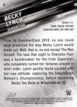 2019 Topps WWE SmackDown Live #8 Becky Lynch Back