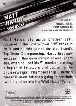 2019 Topps WWE SmackDown Live #35 Matt Hardy Back