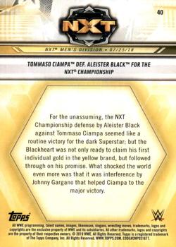 2019 Topps WWE NXT #40 Tommaso Ciampa def. Aleister Black for the NXT Championship Back