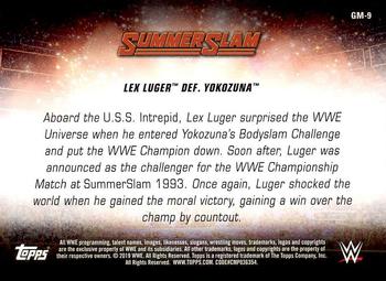 2019 Topps WWE SummerSlam - SummerSlam's Greatest Matches & Moments #GM-9 Lex Luger def. Yokozuna Back