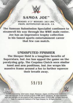 2019 Topps WWE Undisputed - Orange #61 Samoa Joe Back