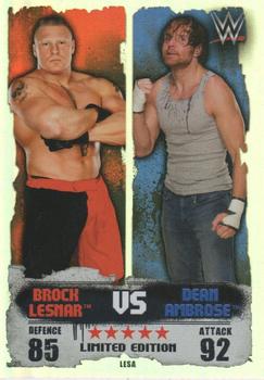 2016 Topps Slam Attax WWE: Takeover - Limited Editions #LESA Brock Lesnar / Dean Ambrose Front