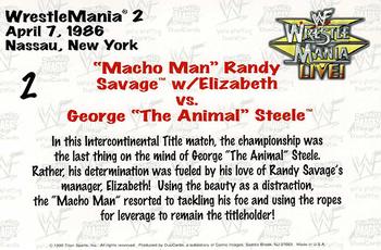 1999 Comic Images WWF Wrestlemania Live Photocards #2 Macho Man Randy Savage/G.Steele Back