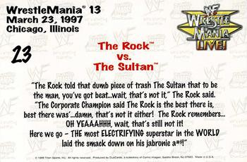 1999 Comic Images WWF Wrestlemania Live Photocards #23 The Rock / The Sultan Back