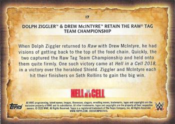 2020 Topps Road to WrestleMania #17 Dolph Ziggler & Drew McIntyre Retain the Raw Tag Team Championship Back