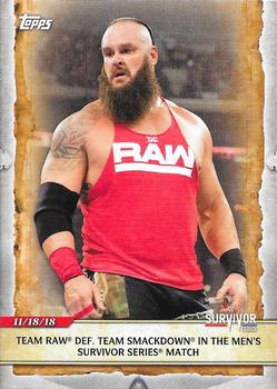 2020 Topps Road to WrestleMania #30 Team Raw Def. Team Smackdown in the Men's Survivor Series Match Front