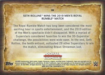 2020 Topps Road to WrestleMania #36 Seth Rollins Wins the 2019 Men's Royal Rumble Match Back