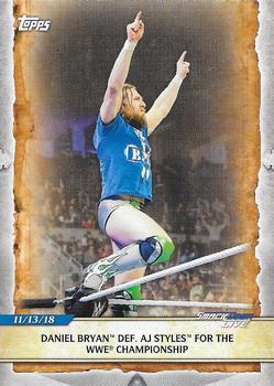 2020 Topps Road to WrestleMania #71 Daniel Bryan Def. AJ Styles for the WWE Championship Front