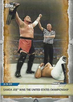 2020 Topps Road to WrestleMania #89 Samoa Joe Wins the United States Championship Front