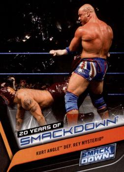 2019 Topps WWE SmackDown Live - 20 Years of SmackDown #SD-9 Kurt Angle def. Rey Mysterio Front