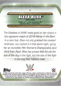 2019 Topps WWE Money in the Bank - Black #3 Alexa Bliss Back