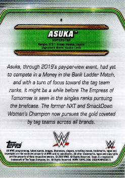 2019 Topps WWE Money in the Bank - Blue #8 Asuka Back