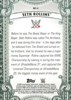 2019 Topps WWE Money in the Bank - Money Cards #MC-6 Seth Rollins Back
