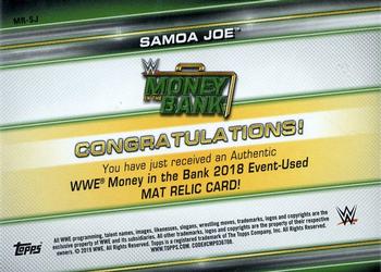 2019 Topps WWE Money in the Bank - Superstar Mat Relics #MR-SJ Samoa Joe Back