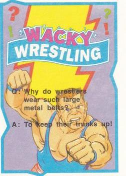1993 Topps Wacky Wrestling #3 Papa Shango / The Ultimate Warrior Back