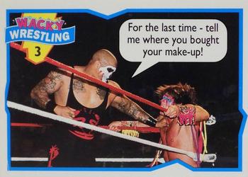 1993 Topps Wacky Wrestling #3 Papa Shango / The Ultimate Warrior Front