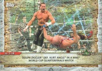 2020 Topps Road to WrestleMania - Foilboard #23 Dolph Ziggler Def. Kurt Angle in a WWE World Cup Quarterfinals Match Front