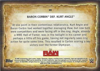 2020 Topps Road to WrestleMania - Foilboard #39 Baron Corbin Def. Kurt Angle Back