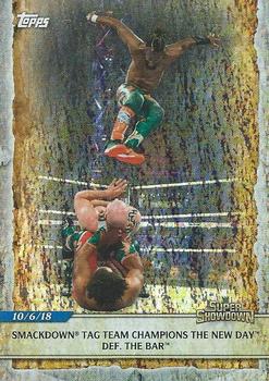 2020 Topps Road to WrestleMania - Foilboard #64 Smackdown Tag Team Champions The New Day Def. The Bar Front