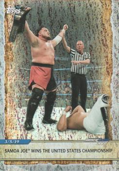 2020 Topps Road to WrestleMania - Foilboard #89 Samoa Joe Wins the United States Championship Front
