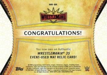2020 Topps Road to WrestleMania - Superstar Mat Relics Silver #MR-BK Billie Kay Back