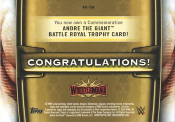 2020 Topps Road to WrestleMania - Andre the Giant Battle Royal Commemorative Trophy Bronze #AG-CA Curtis Axel Back