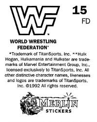 1992 Merlin WWF Stickers (England) #15 Max Moon Back