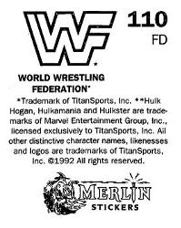 1992 Merlin WWF Stickers (England) #110 The Model Back