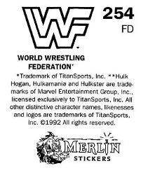 1992 Merlin WWF Stickers (England) #254 Sensational Sherri Back