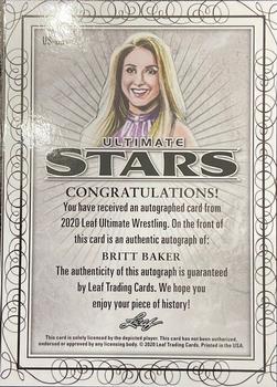 2020 Leaf Ultimate - Ultimate Stars Autographs Purple #US-BB1 Britt Baker Back