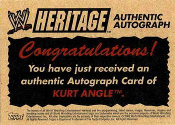 2005 Topps Heritage WWE - Authentic Autographs #NNO Kurt Angle Back