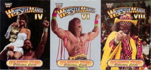 1993 Coliseum Video WWF WrestleMania - Panels #4/6/8 Wrestlemania IV / Wrestlemania VI / Wrestlemania VIII Front