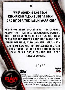 2020 Topps WWE Women's Division - Purple #66 WWE Women's Tag Team Champions Alexa Bliss & Nikki Cross def. The Kabuki Warriors Back