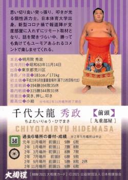 2021 BBM Sumo #38 Chiyotairyū Hidemasa Back