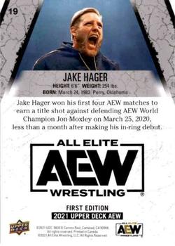 2021 Upper Deck AEW #19 Jake Hager Back