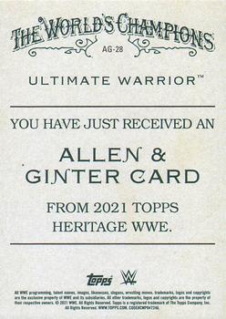 2021 Topps Heritage WWE - Allen & Ginter #AG-28 Ultimate Warrior Back