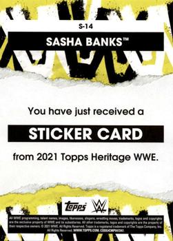 2021 Topps Heritage WWE - Superstar Stickers #S-14 Sasha Banks Back