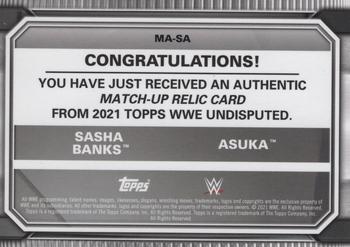 2021 Topps WWE Undisputed - Matchup Relics #MA-SA Sasha Banks / Asuka Back
