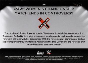 2021 Topps WWE Women's Division - Blue #46 Raw Women’s Championship Match Ends in Controversy Back
