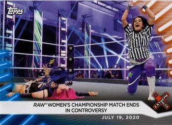 2021 Topps WWE Women's Division - Blue #46 Raw Women’s Championship Match Ends in Controversy Front