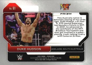 2022 Panini Prizm WWE - Hyper #61 Duke Hudson Back